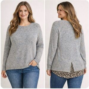 COIN 1804 Layered Knit Sweater Tunic – Size XL (Approx.)